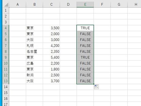 2つの条件を満たしている行