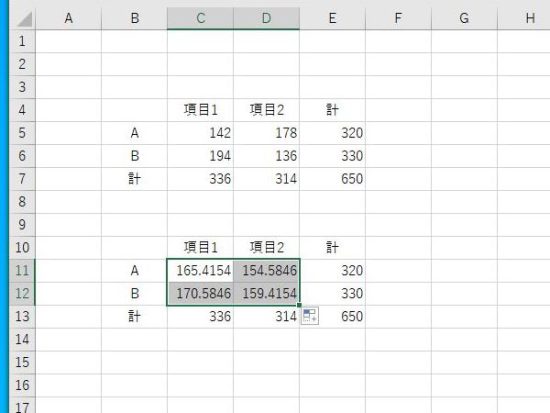 期待度数の表示