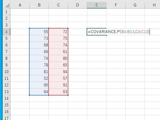 COVARIANCE.P関数