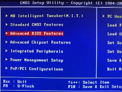 Advanced BIOS Features